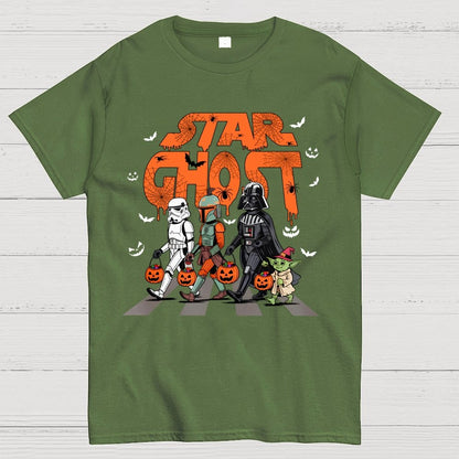 Star Ghost Halloween Galaxy Walking Halloween Unisex Geek T-Shirt
