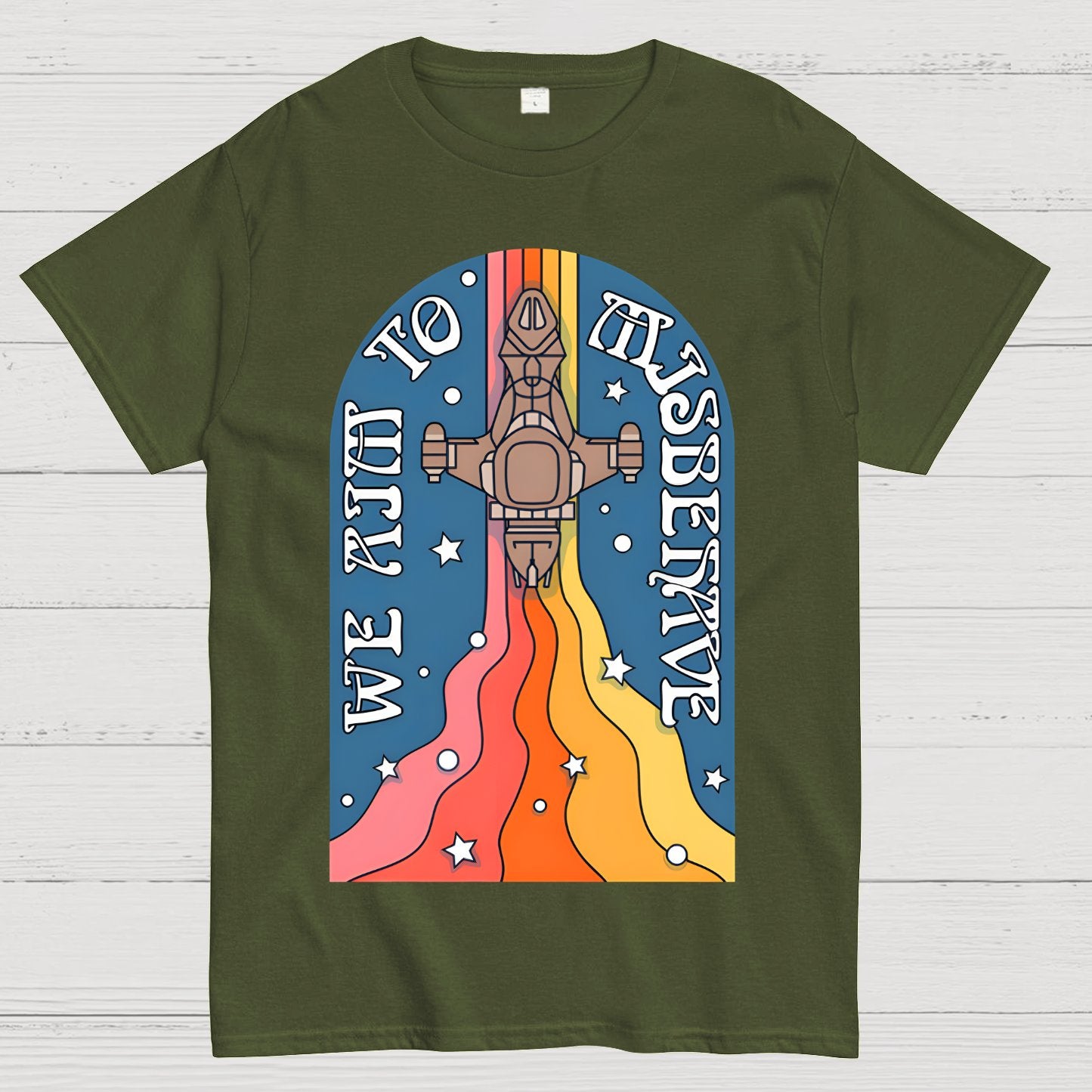 Psychedelic Aim to Misbehave Geek T-Shirt