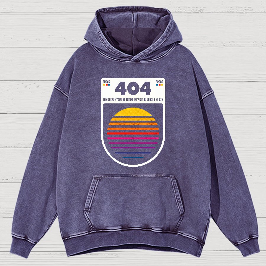 404 Decade Not Found Vintage Distressed Hoodie