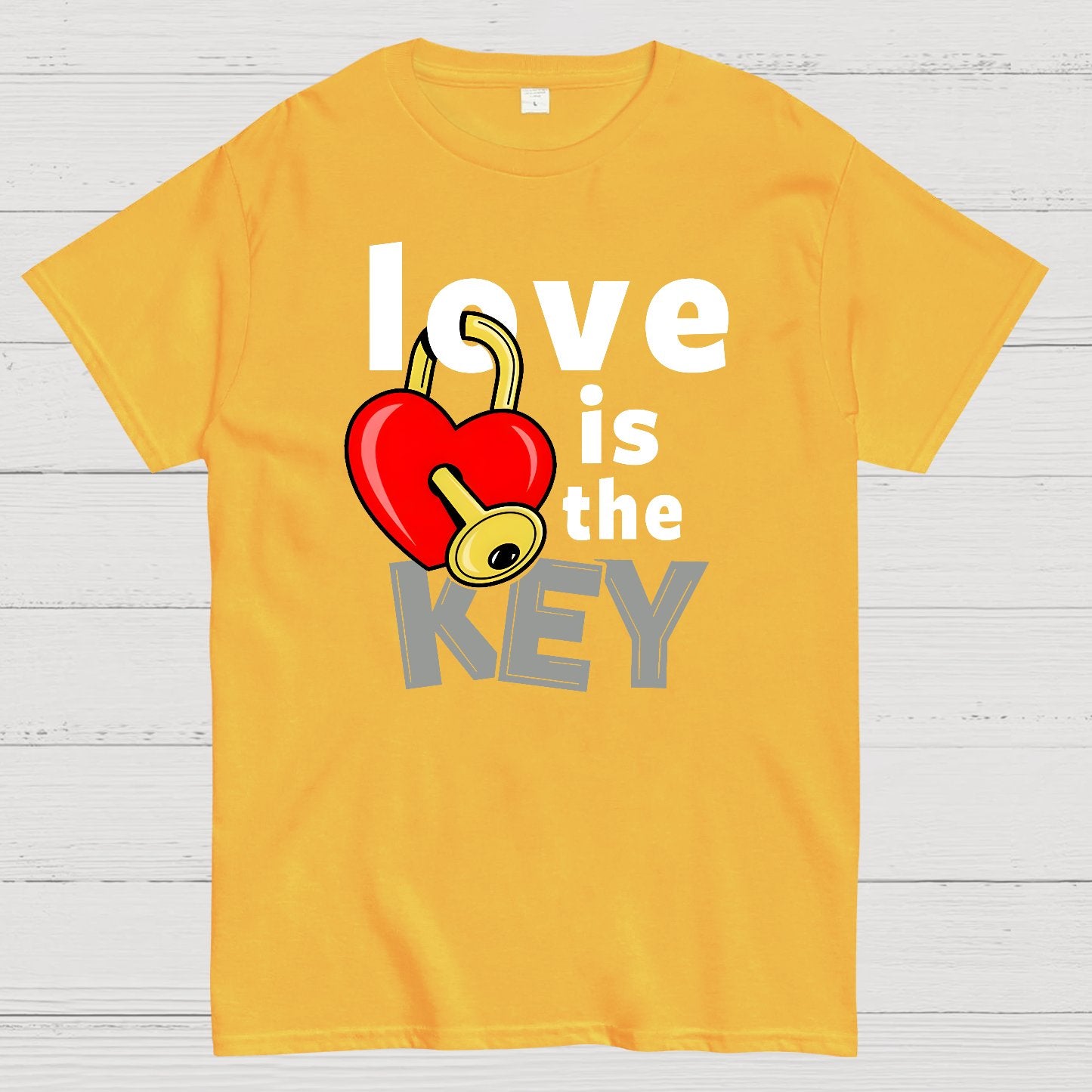 Love Is The Key Cool Valentine Slogan Geek T-Shirt