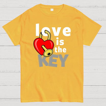 Love Is The Key Cool Valentine Slogan Geek T-Shirt