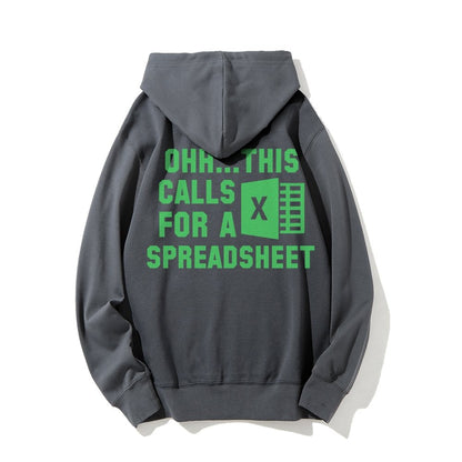 Ohh...This Calls For A Spreadsheet Printed Back Unisex Cotton Hoodie