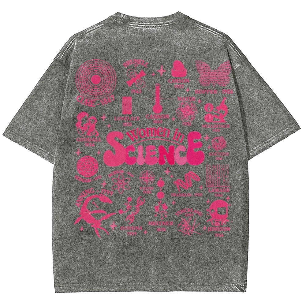 In Science Teacher Vintage Snowflake Washed T-Shir