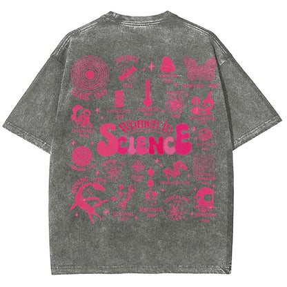 In Science Teacher Vintage Snowflake Washed T-Shir