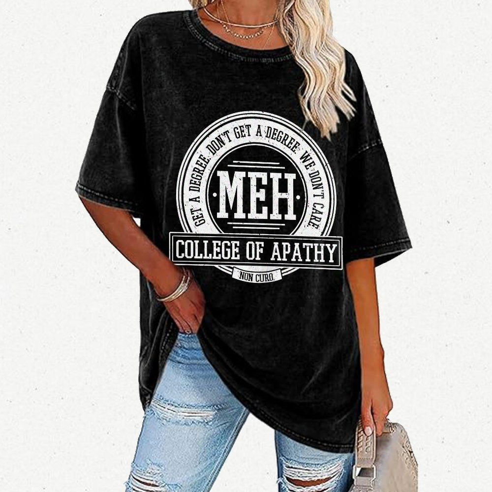 College of Apathy Vintage Distressed T-shirt