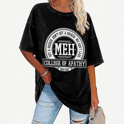 College of Apathy Vintage Distressed T-shirt