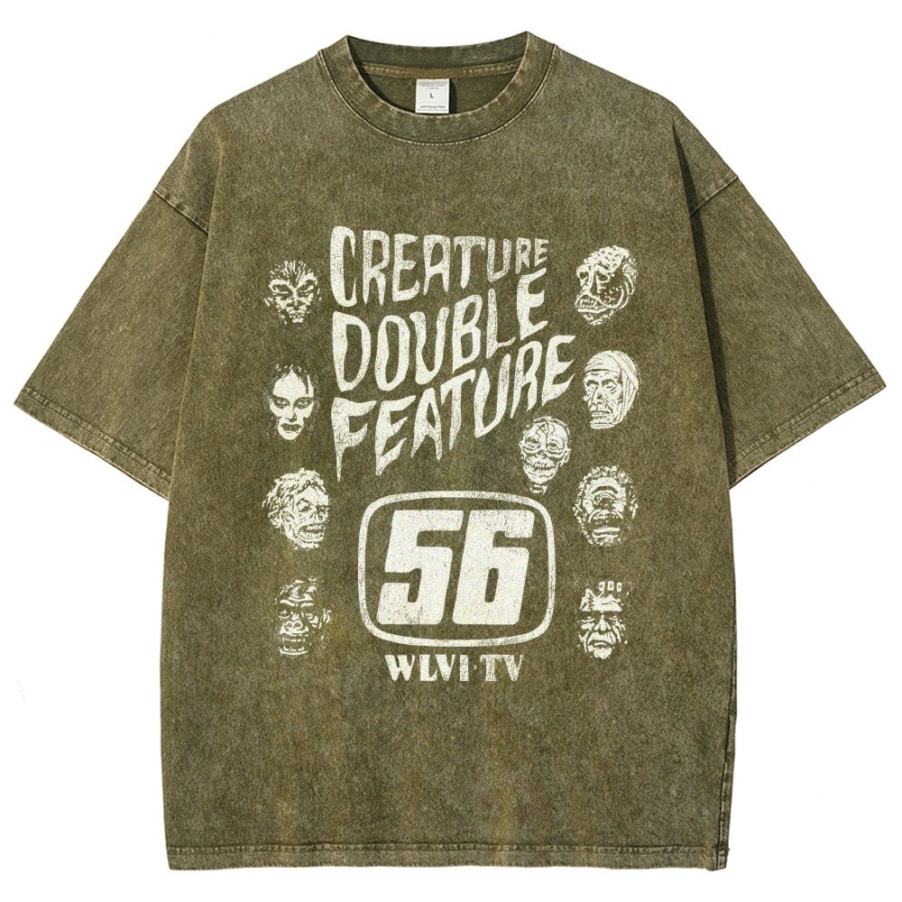 Creature Double Feature Classic Monsters Vintage Distressed T-shirt