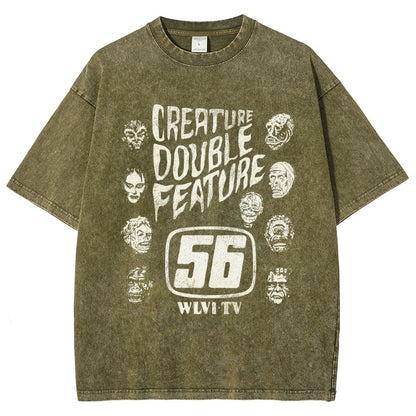 Creature Double Feature Classic Monsters Vintage Distressed T-shirt