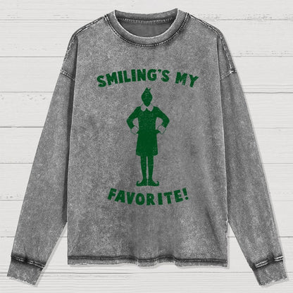 Smiling's My Favorite Washed Long Sleeve Tee