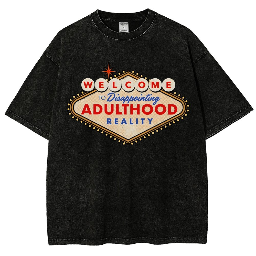 Welcome To Adulthood Vintage Distressed T-shirt
