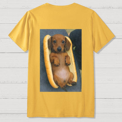 REAL HOT DOG  Back Printing Geek T-Shirt
