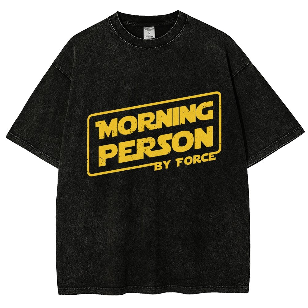 Morning Person By Force Vintage Distressed T-shirt