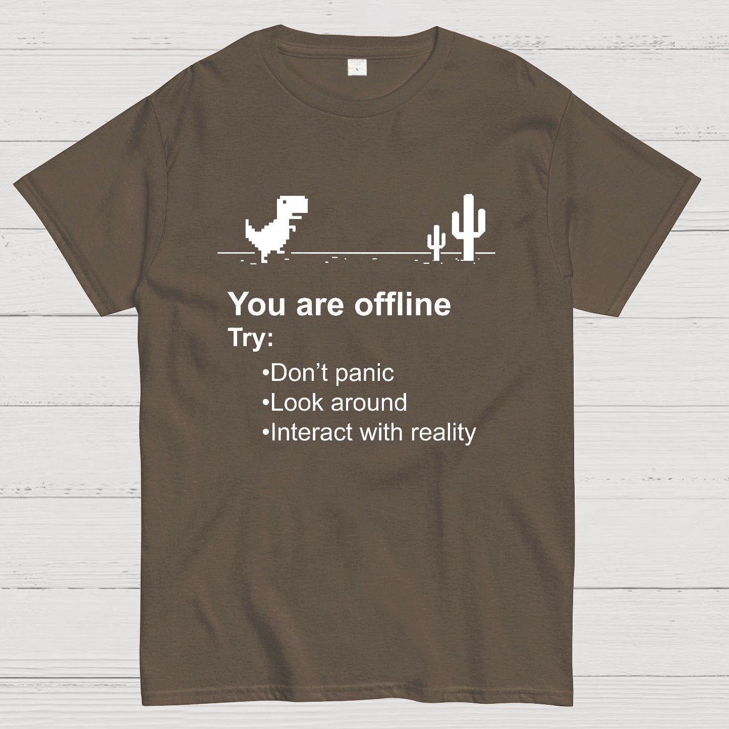 Offline Without Internet, Don't Panic Geeky T-Shirt