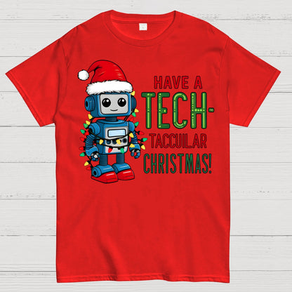 Have a Tech-Tacular Christmas! Cute Robot Holiday Geek T-Shirt