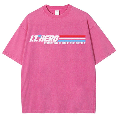 I.T. Hero Rebooting is Half the Battle Vintage Distressed T-shirt