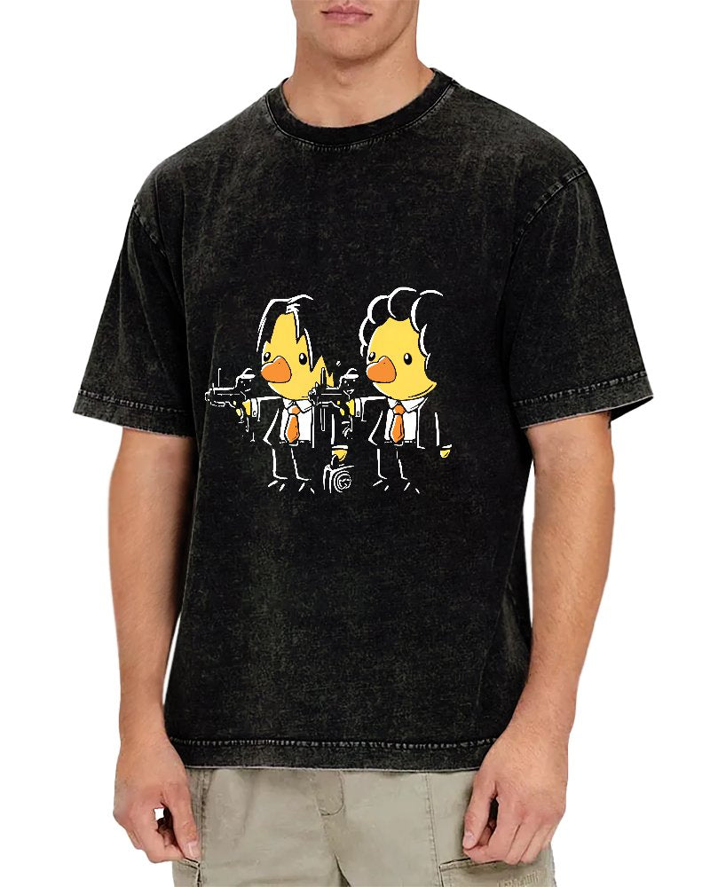 Duck Fiction Geeky Vintage Distressed T-shirt