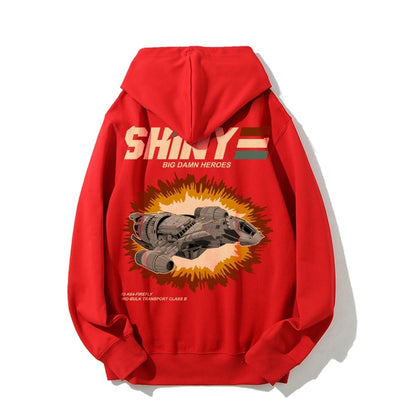 Shiny Heroes Printed Back Cotton Hoodie
