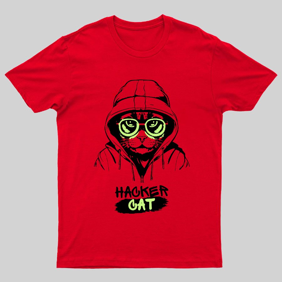 Hacker Cat Geeky T-Shirt