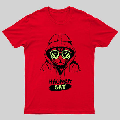 Hacker Cat Geeky T-Shirt