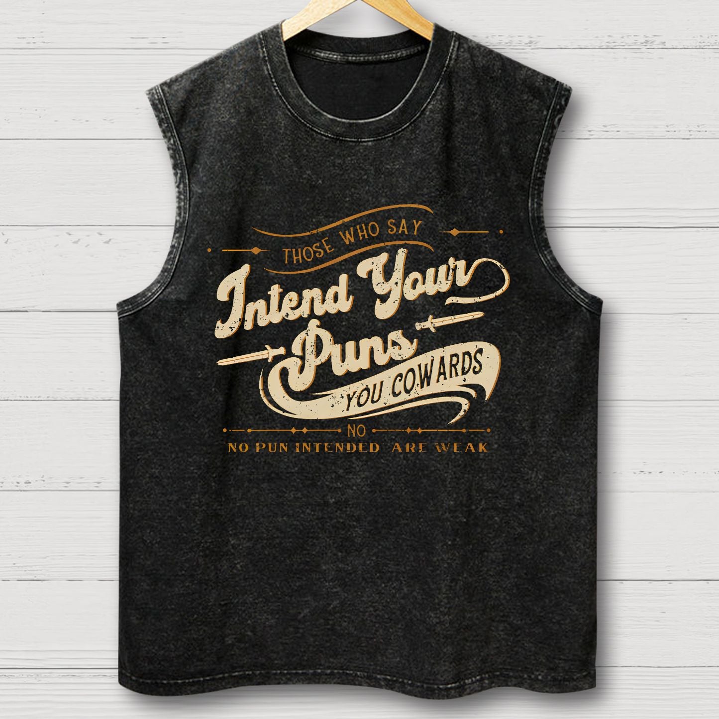 Intend You PunsVintage Distressed Washed Tank