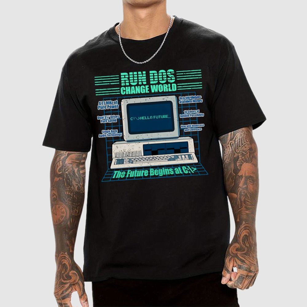 Run DOS, Change World Geek T-Shirt