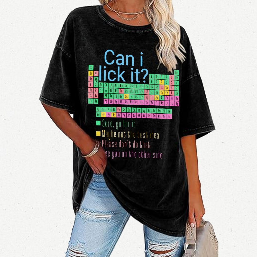 Can I Lick It？ Funny Science Vintage Distressed T-shirt