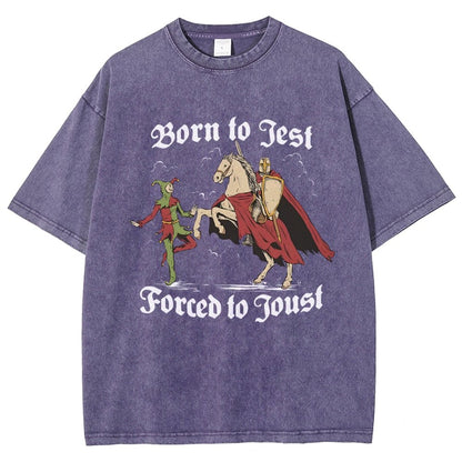 Born To Jest Forced To Joust Vintage Distressed T-shirt