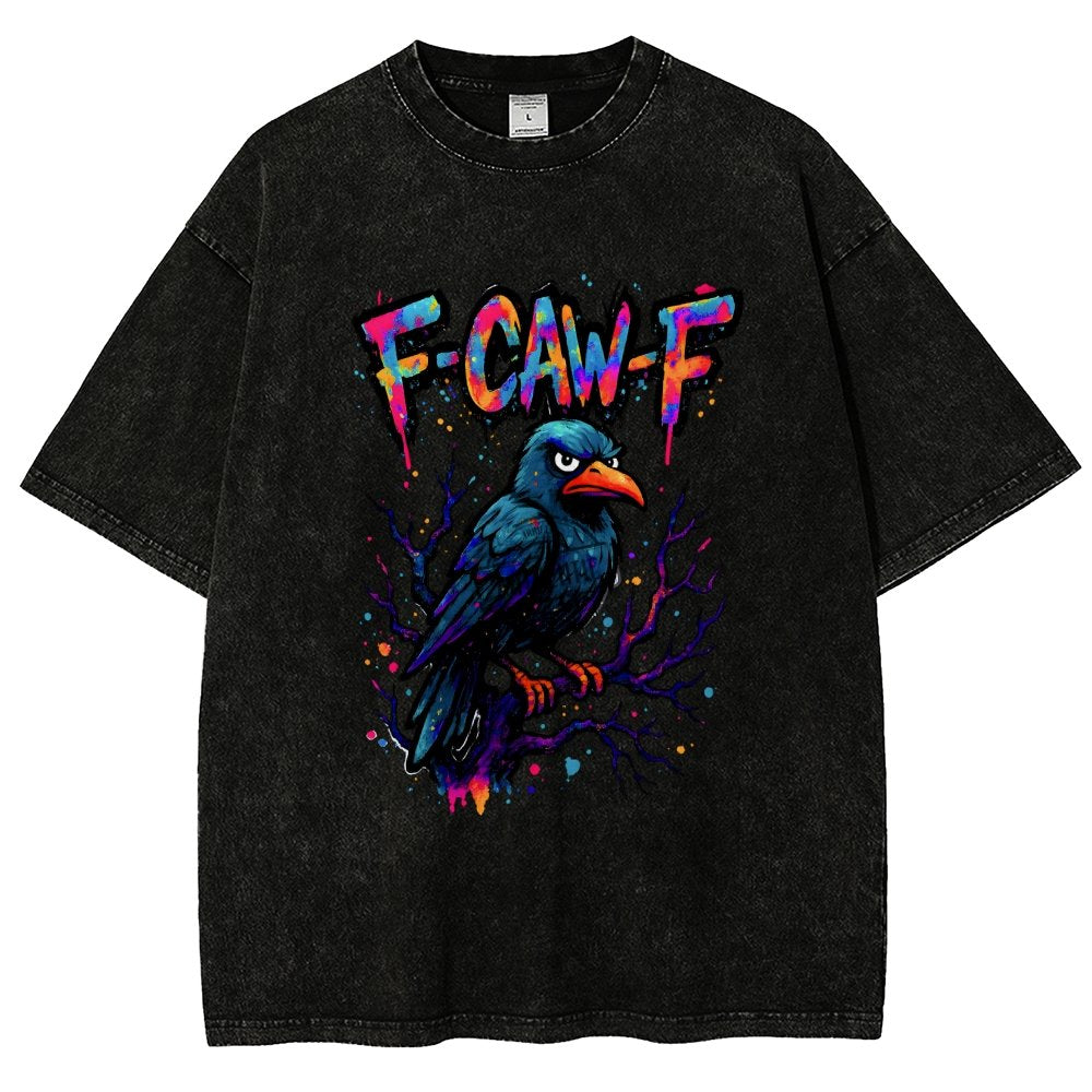 F-Caw-F Raven Vintage Distressed T-shirt