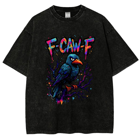 F-Caw-F Raven Vintage Distressed T-shirt