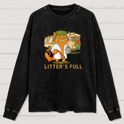 Christmas Shitters Full Cat Washed Long Sleeve Tee