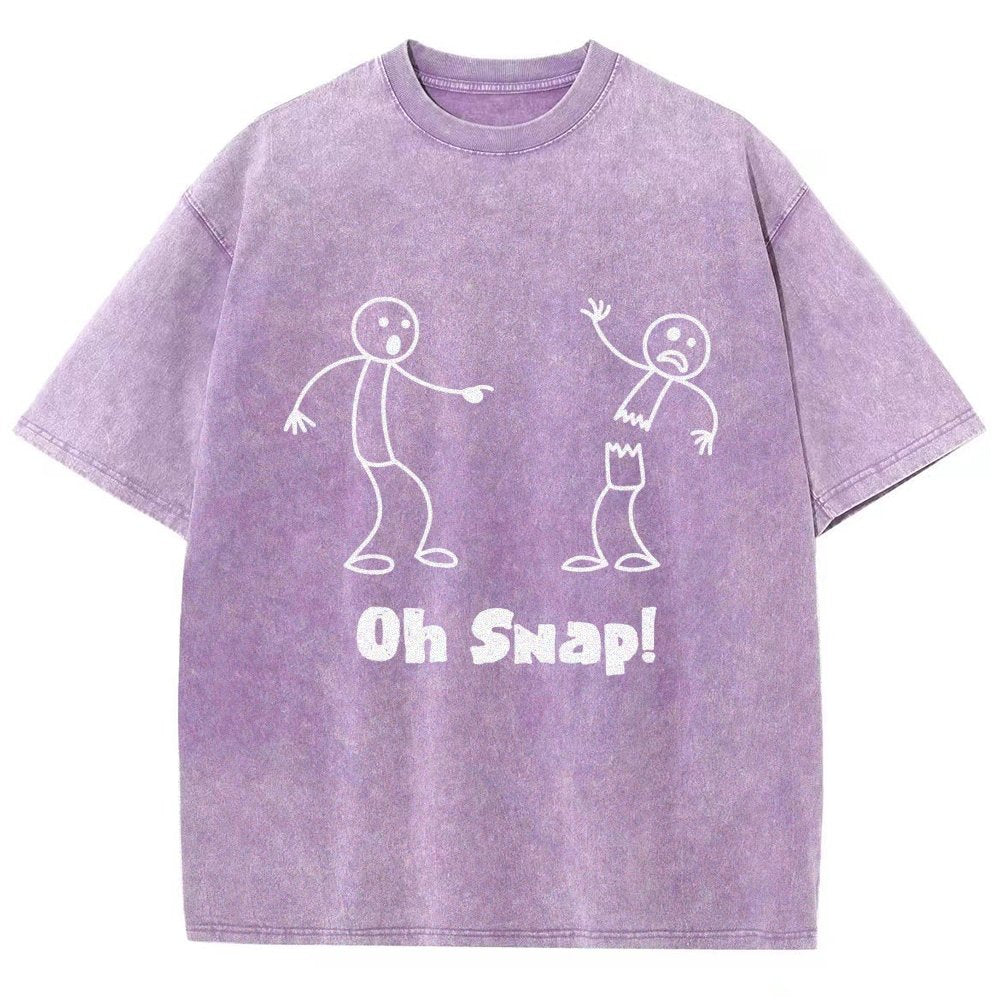 Oh Snap Funny Stick Figure Slogan Saying Vintage Distressed T-shirt