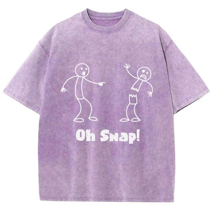 Oh Snap Funny Stick Figure Slogan Saying Vintage Distressed T-shirt