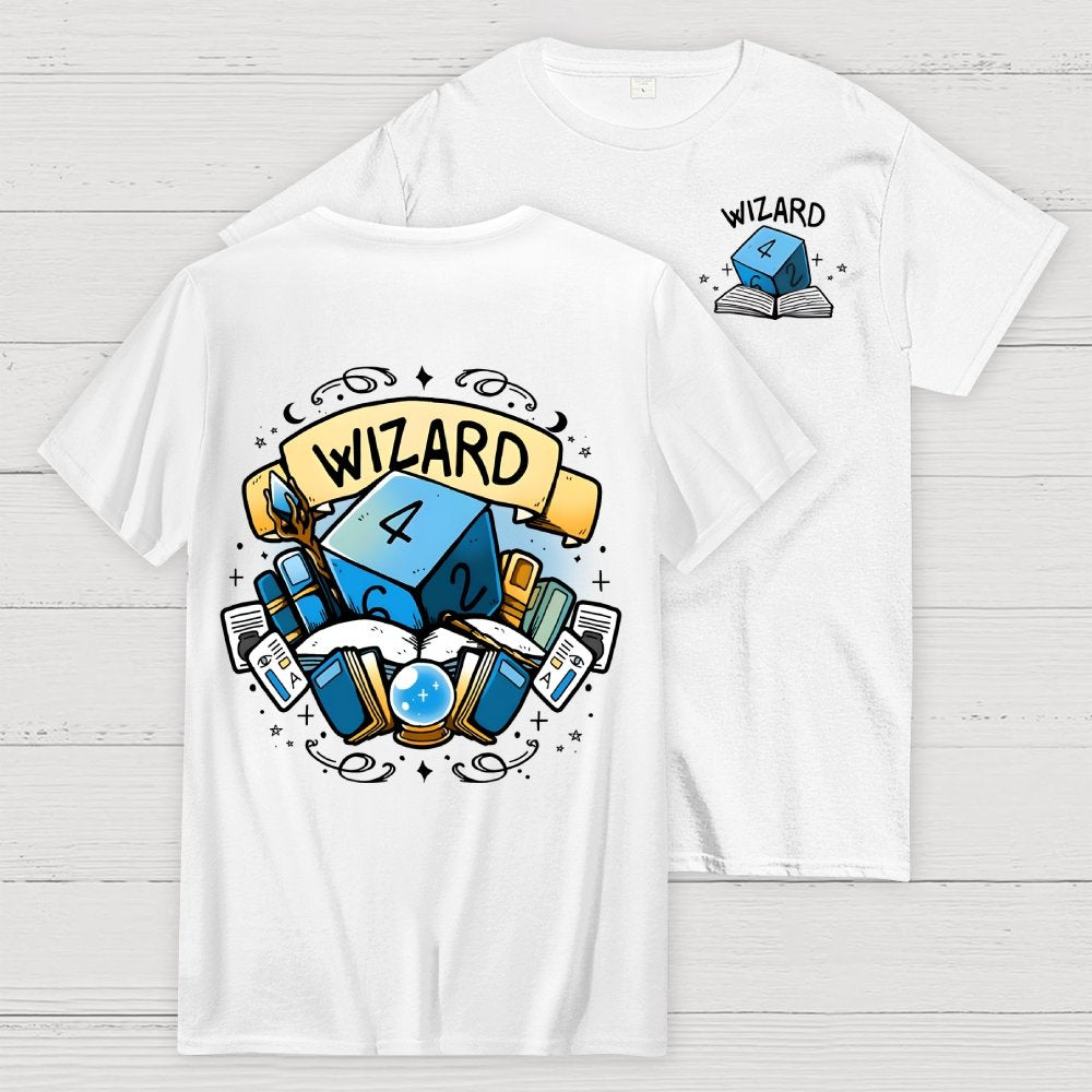 Wizard Dice Front And Back Printing Geek T-Shirt
