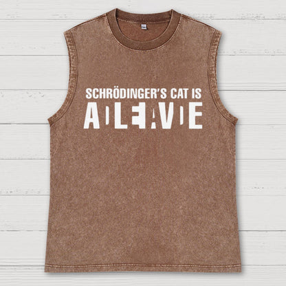 Schrodinger's Сat Science Vintage Distressed Washed Tank