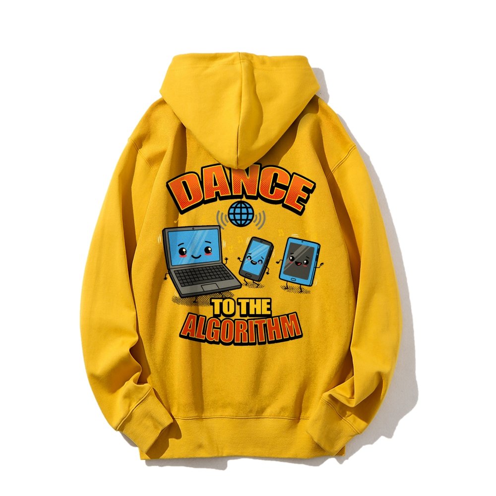 Dance To The Algorithm Funny Printed Back Unisex Cotton Hoodie