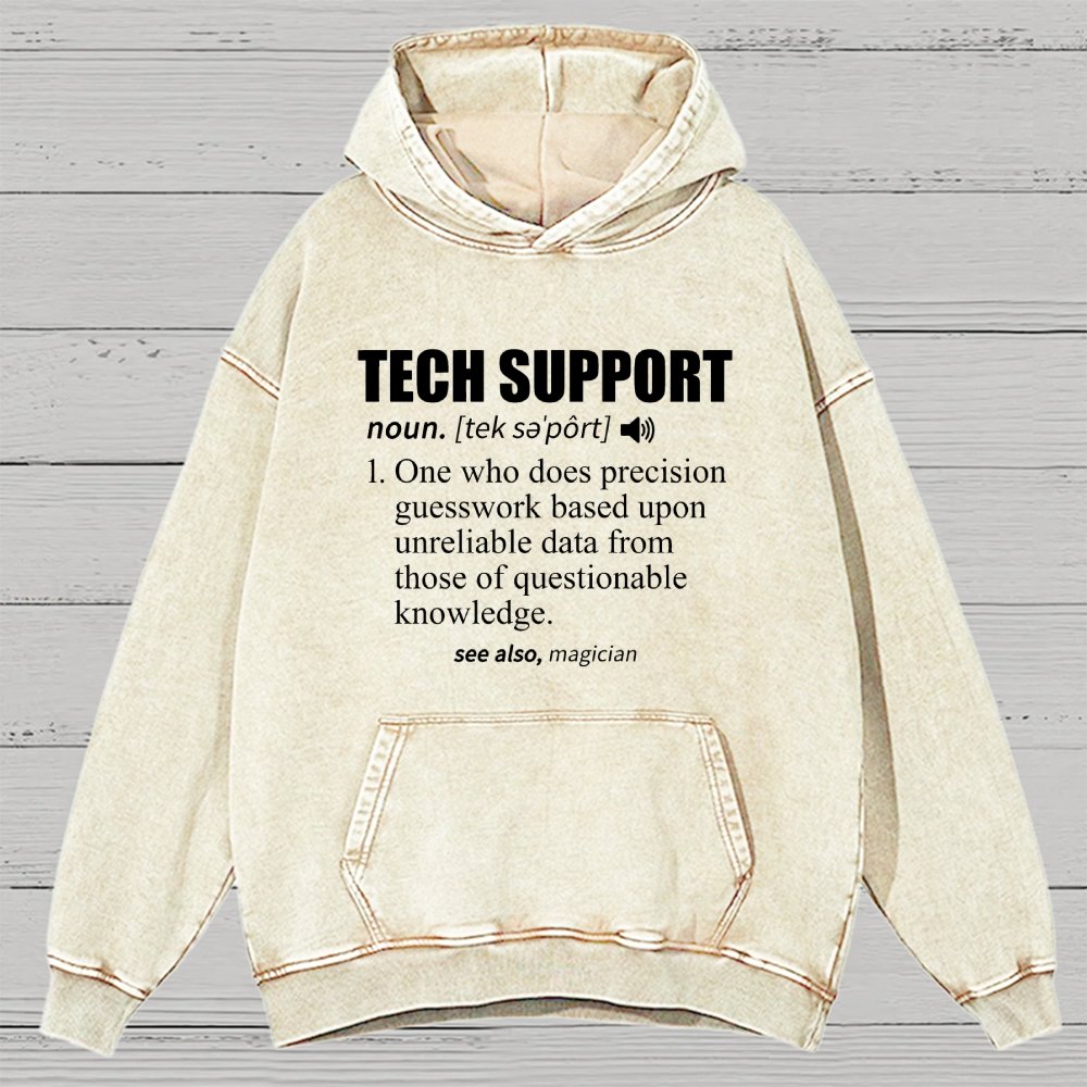 Tech Support Definition Vintage Distressed Hoodie