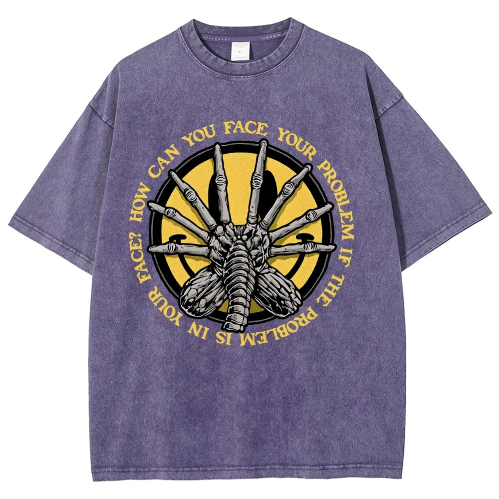 Face Problem Vintage Distressed T-shirt