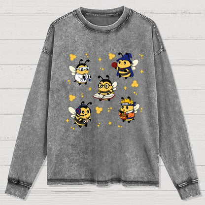 Nerdy Bees Squad Washed Long Sleeve Tee