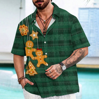 Christmas Plaid Cookie Pattern Print Geeky Shirt