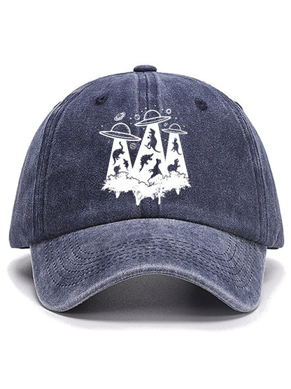 Dinosaur Alien Abduction Unisex Cotton Hat