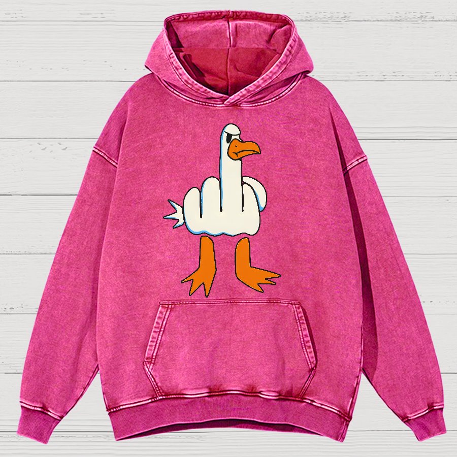 Rude Seagull Design Funny Vintage Distressed Hoodie