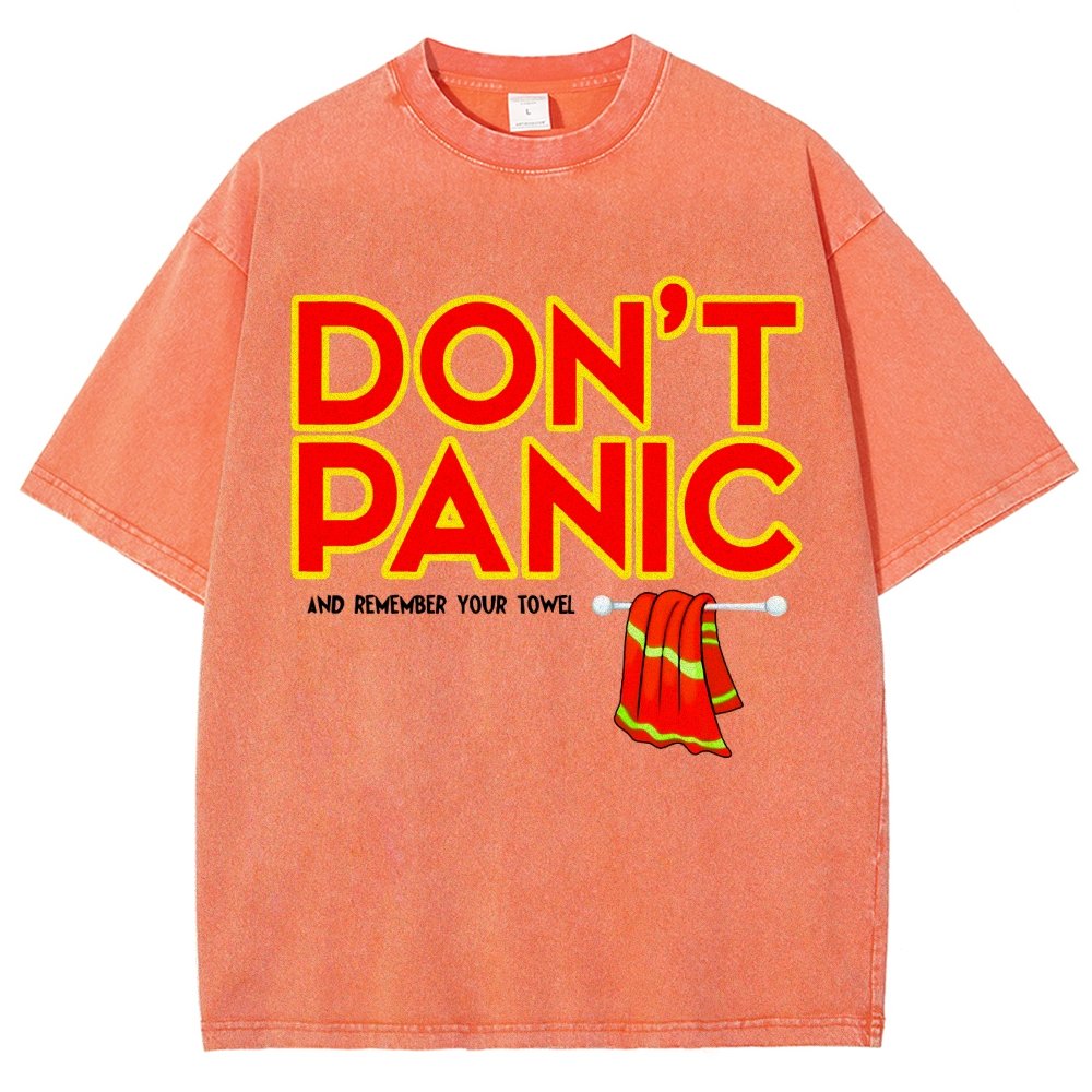 Don't Panic With Towel Vintage Distressed T-shirt