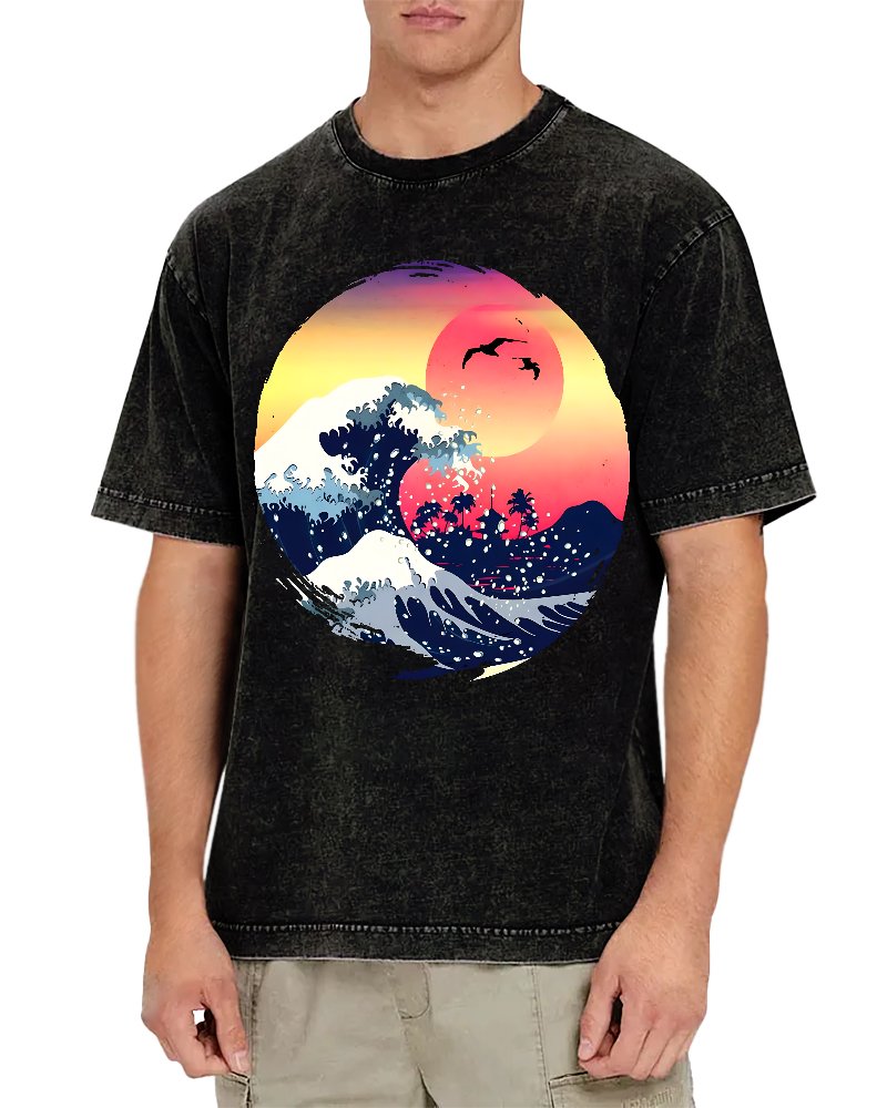 Retro Waves Vintage Distressed T-shirt