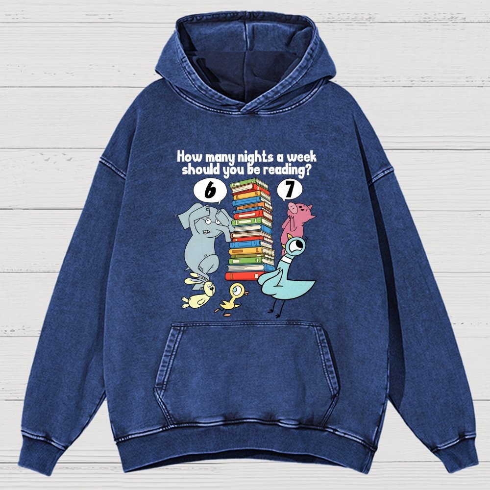How Many Nights A Week Should You Be Reading 6-7 Vintage Distressed Hoodie