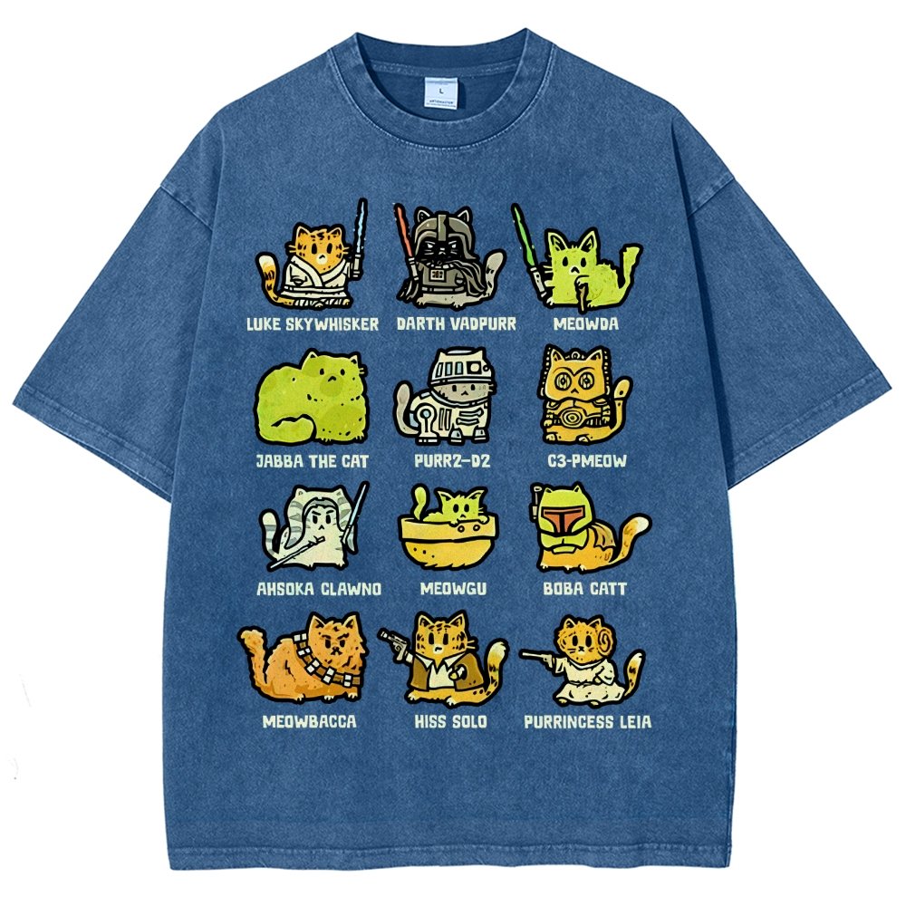 Cats of the Stars Vintage Distressed T-shirt