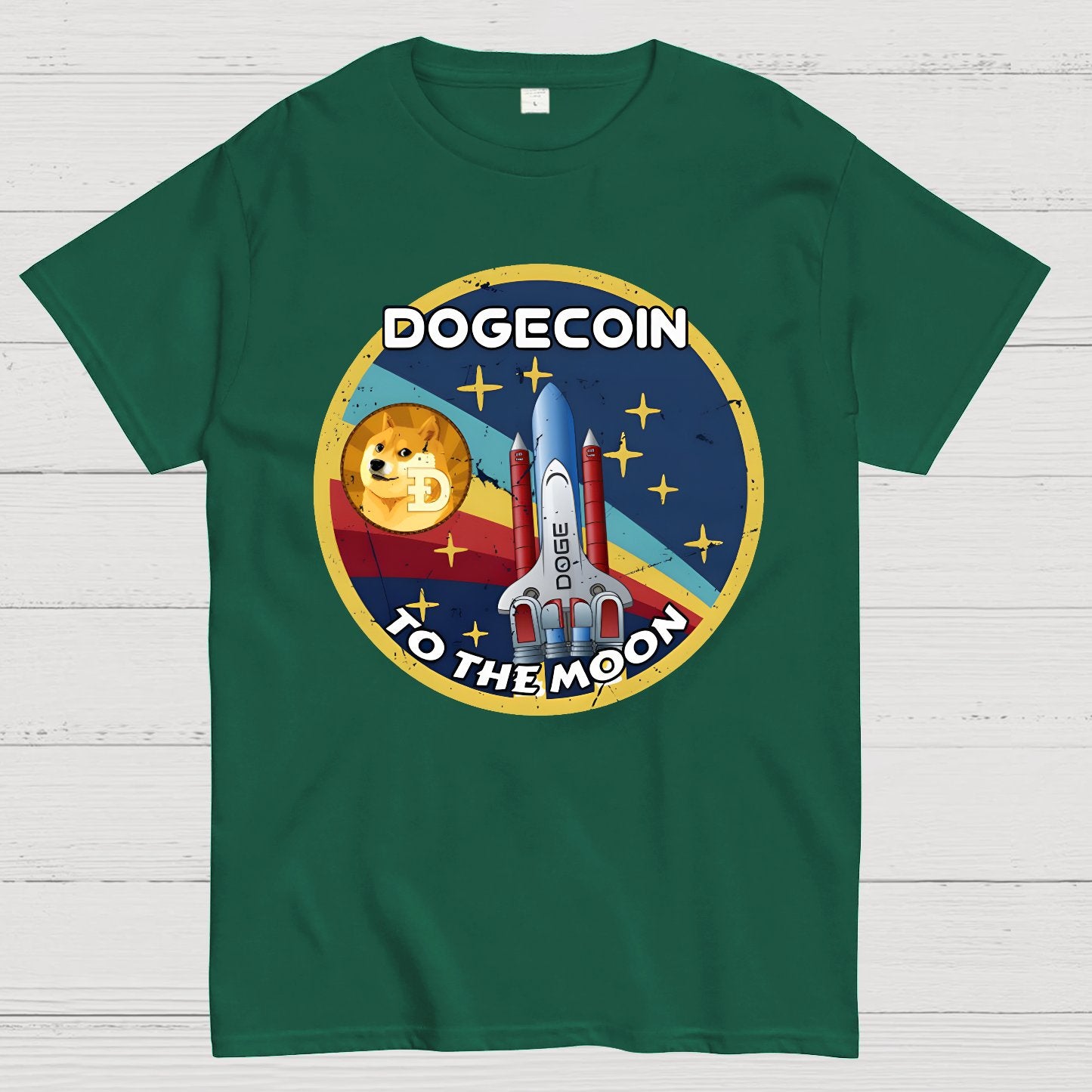 Dogecoin To The Moon DOGE Geek T-Shirt