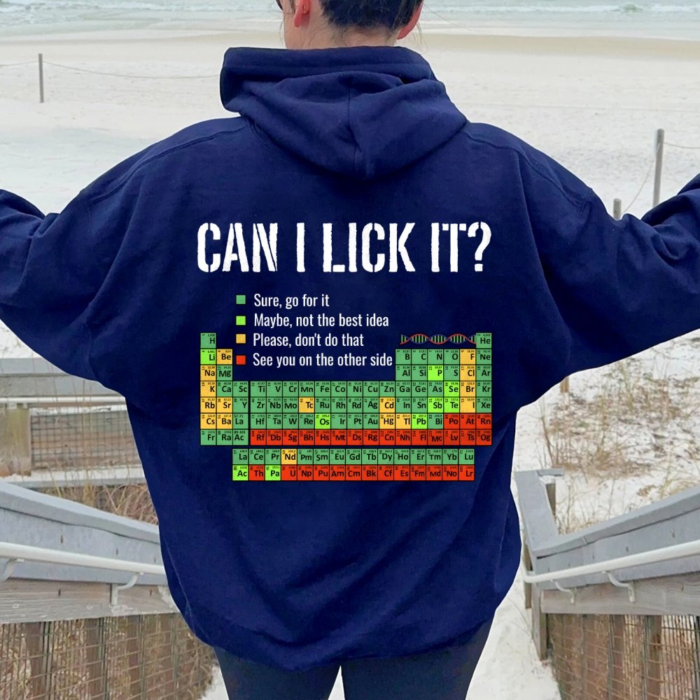 Can I Lick It Printed Back Unisex Cotton Hoodie