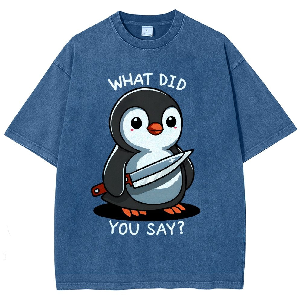 What Did You Say？Vintage Distressed T-shirt