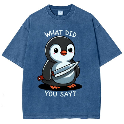 What Did You Say？Vintage Distressed T-shirt