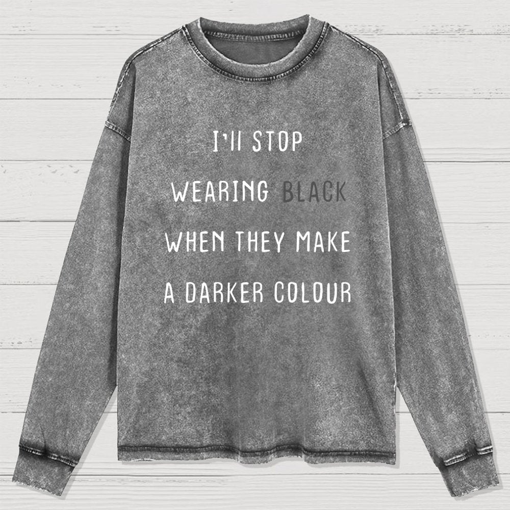 Wearing Black Washed Long Sleeve Tee